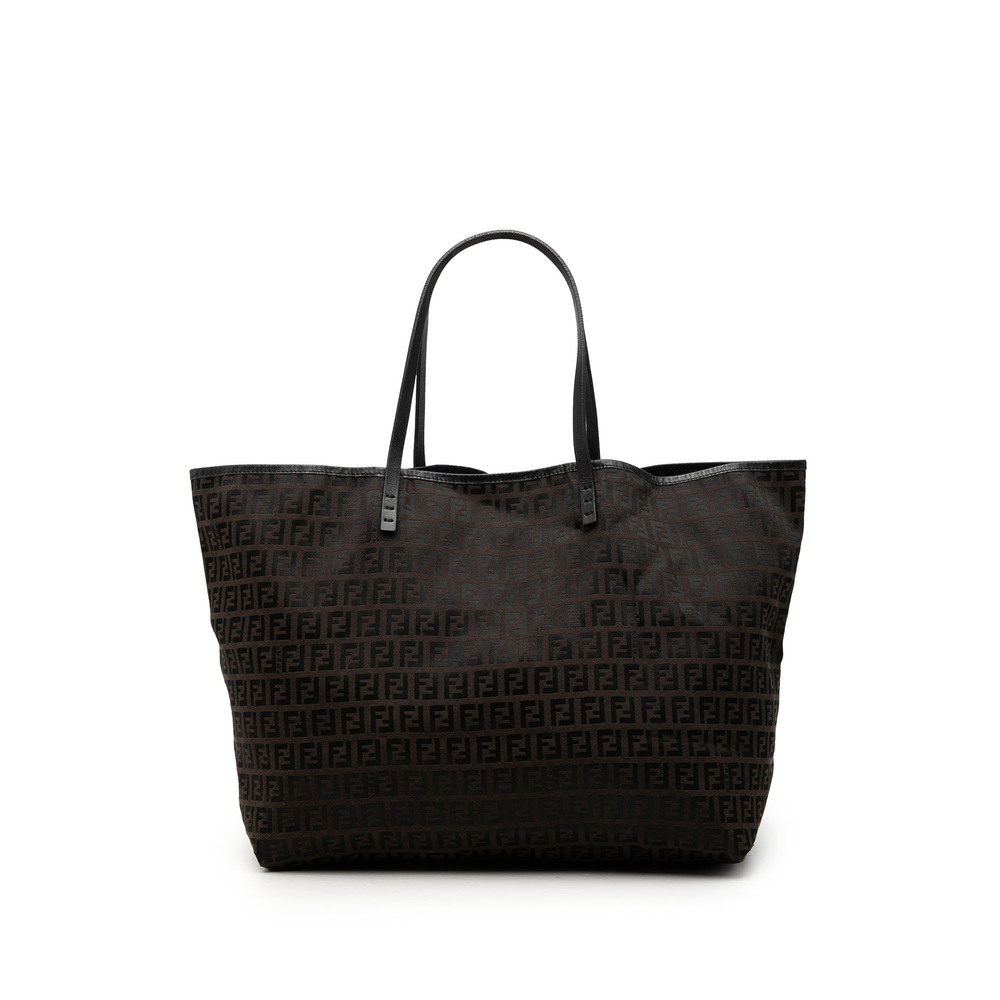 Pre-Loved Fendi Medium Zucchino Canvas Roll Tote